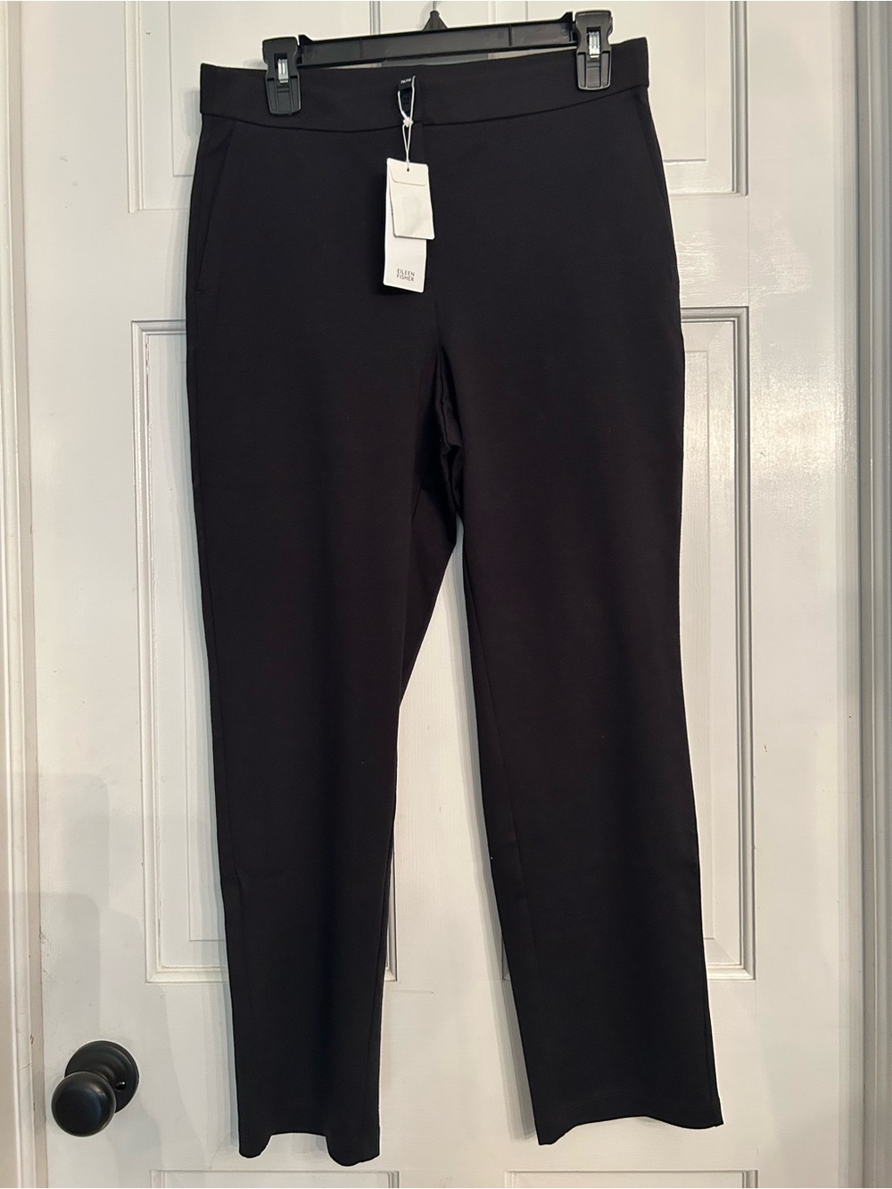 Eileen Fisher Black high waisted ankle pant pm